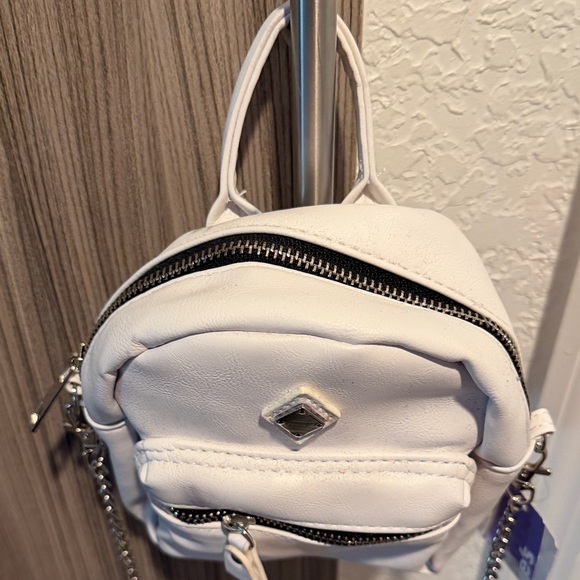 Claire's Elegant Cream Mini Backpack - Picture 5 of 6